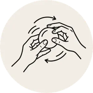 Illustration zur motorisch-funktionellen Ergotherapie mit Handübungen